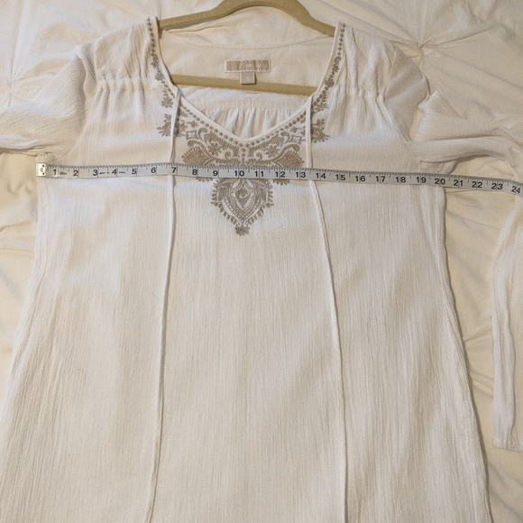 Michael Kors White Cotton Swim coverup & fully lined Dress - Picture 6 of 9